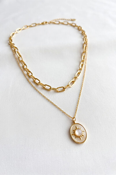 Star Model Locket 18k Gold Color Stainless Steel Women's Necklace