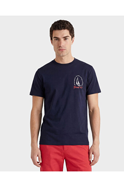 Gant Erkek Lacivert Baskılı Kısa Kollu T-Shirt