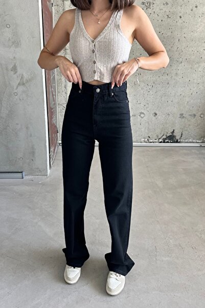 XRAY JEANS Γυναικείο ψηλόμεσο φαρδύ μαύρο τζιν Palazzo