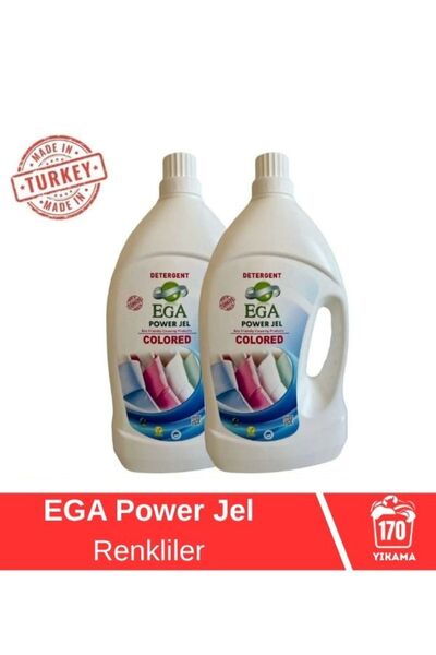 Ega Kimya 2'li Power Jel Renkli Sıvı Yıkama Deterjanı 3900 ml
