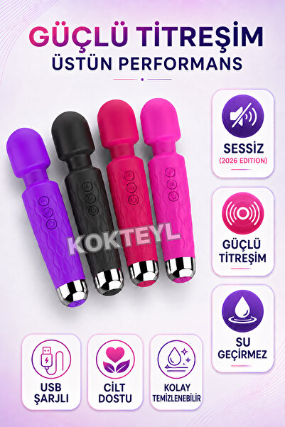 Kokteyl 20 Modlu Şarjlı Su Geçirmez Titreşimli Dildo Vajinal Klitoris ve Anal Uyarıcı Vibratör Orgazm