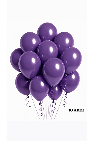 Sev-AL Balonları Mor Lateks Balon 10’lu Set 11 İnç Parti Süsleme Balonu