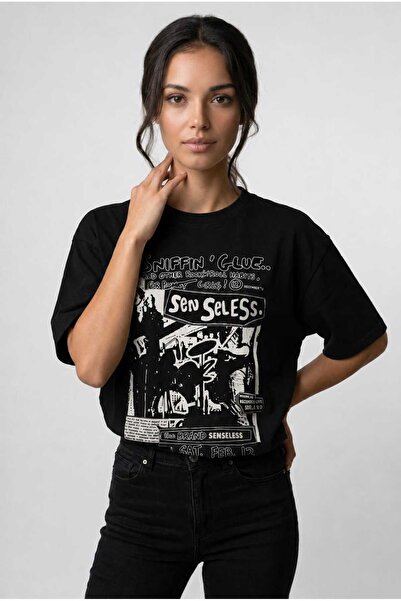 OWNME Tricou imprimat cu desene animate grunge (unisex).