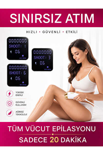 hoppo X100 Ipl Buz Lazer Epilasyon Cihazı Sınırsız Atım 10 Kademe Ultra Güçlü