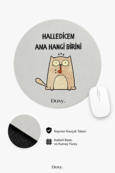 Duxy Espirili Kauçuk Mouse Pad, 19 cm, Kaymaz Taban, Ev Ofis Oyun için Rahat ...