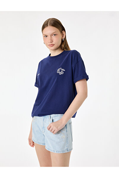 Koton Cotton Comfortable Fit Short Sleeve Crew Neck T-Shirt with Cherry Print...