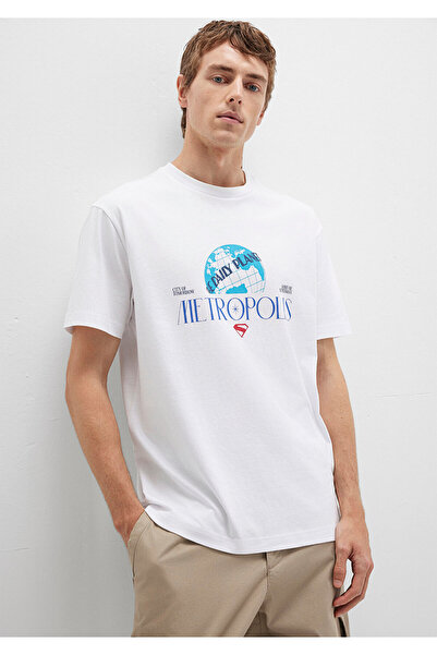 Mavi Superman εμπριμέ λευκό μπλουζάκι Loose Fit / Loose Relaxed Fit 0612918-620