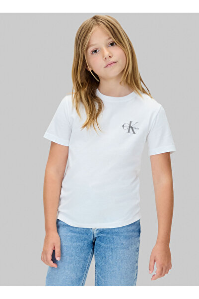 Calvin Klein Beyaz Erkek Çocuk Baskılı T-Shirt IU0IU00719YAF