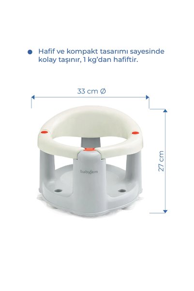 Babyjem Önden Açılır Banyo ve Mama Oturağı ve Hediye Minderli - 2'Li Set Kum Beji