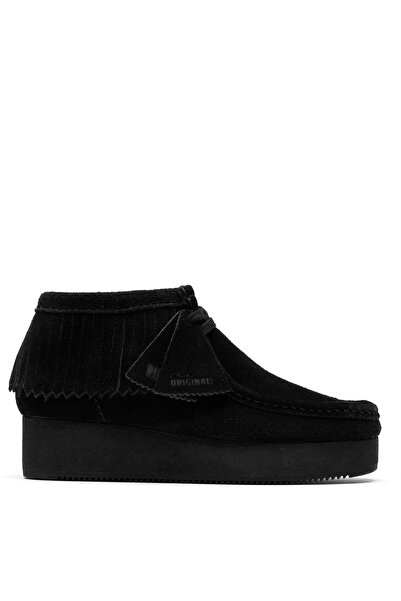 CLARKS Siyah Kadın Süet Bot WBWedge Fringe