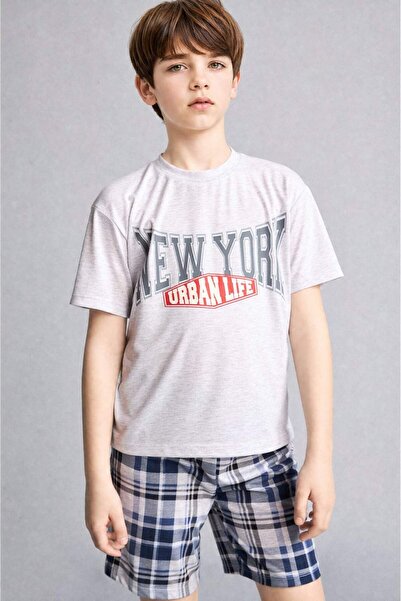 DeFacto Regular Fit Patterned 2-Piece Pajama Set for Boys H0373A826Sm