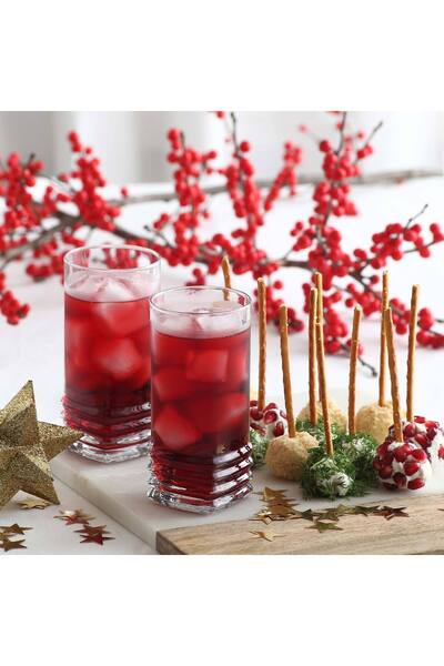 LAV Elegant Glass Soft Drink Cup Set of 6 335 ml (Water/Lemonade/Cocktail/Ice...