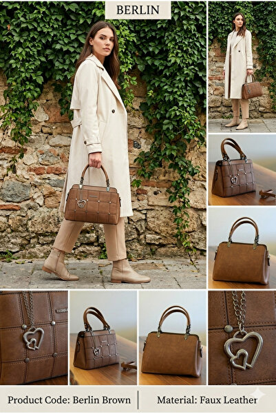 ALLURE - Geantă de damă Berlin Brown 31x28x14cm Piele ecologică