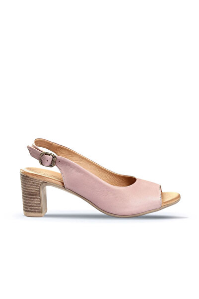 Generic Brand Pantofi Sandale cu toc pentru femei Dusty Rose din piele 01wn1517