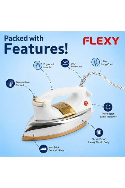 flexy Automatic Dry Iron: Super Deluxe Heavy Weight Iron Box with Temperature...