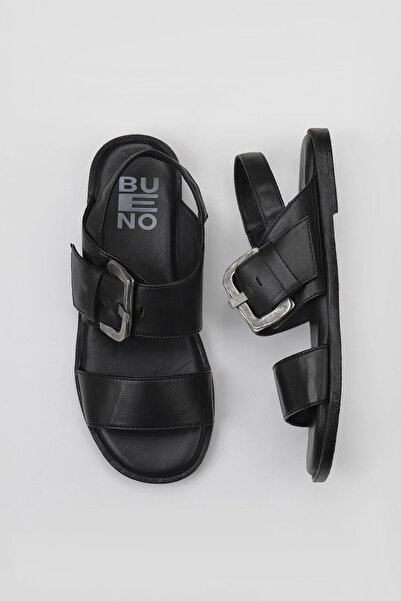 Bueno Shoes Black Leather Women's Sandals 01Wy2013