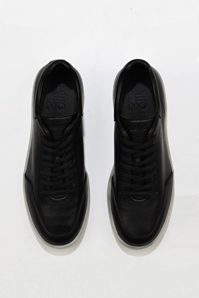 Bueno Shoes Black Messi Leather Men's Sports Shoes 07m0981