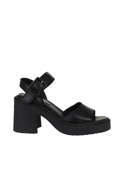 Bueno Shoes Sandale cu toc pentru femei din piele neagră 01wy12705