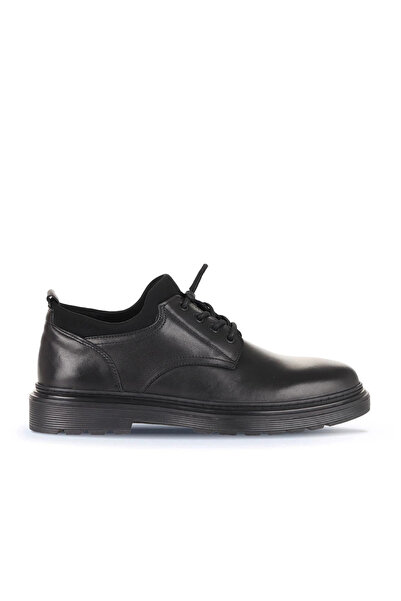 Bueno Shoes حذاء كلاسيكي للرجال من جلد أطلس أسود 07ma2351sl270