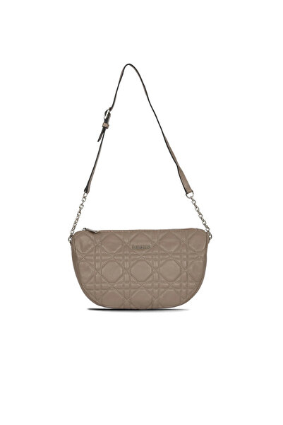 Bueno Shoes Gray Leather Women's Crossbody Bag