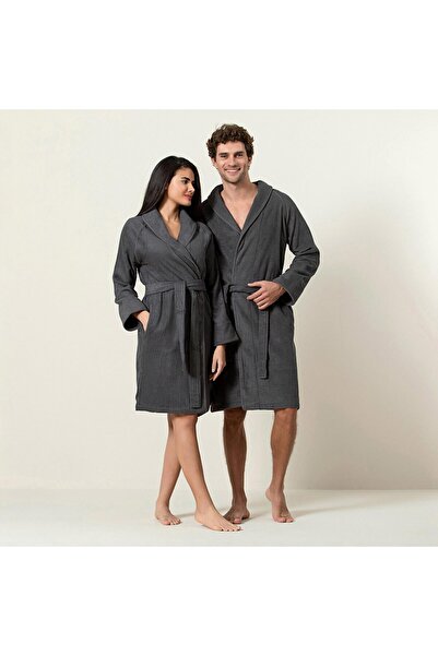 Chakra Halat de baie unisex din bambus solid, antracit