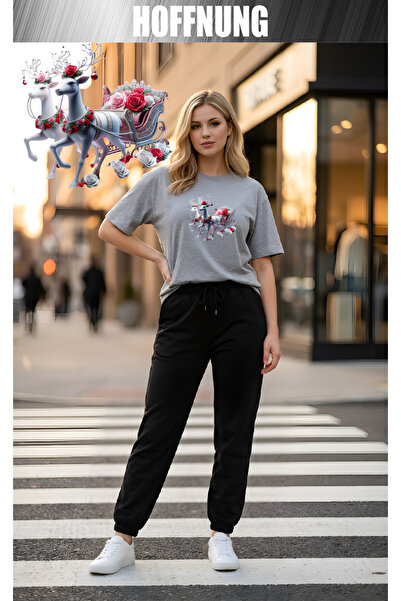 HOFFNUNG Unisex Casual Short Sleeve Set with 2Cherries Hoffning Print Outdoor...