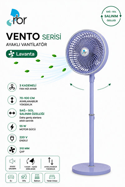 RBR Vento Ayaklı Vantilatör Sessiz Güçlü Fan Modern Tasarım