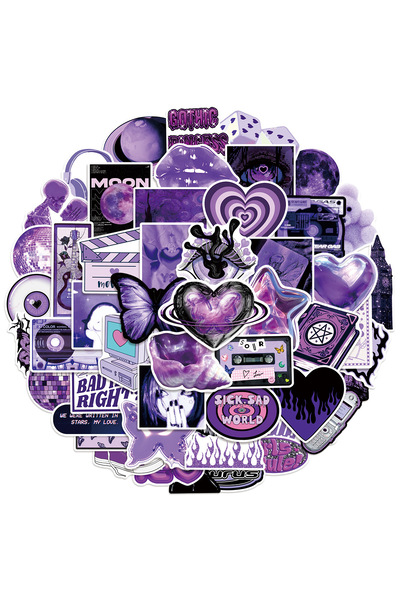 Choice 50Pcs 50/100Pcs Purple Y2K Girl Graffiti Sticker Office School Supplie...