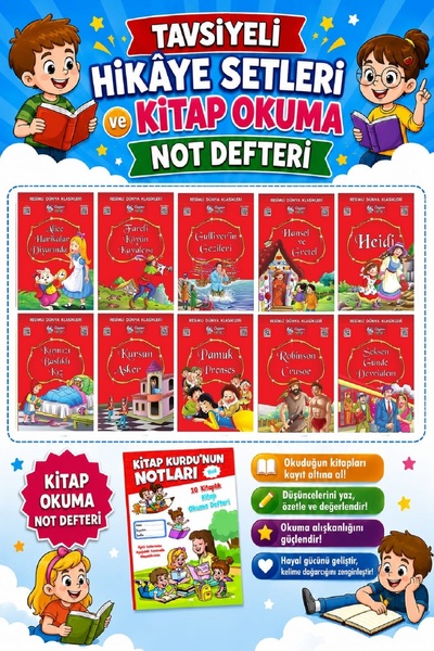 Üçgen Yayıncılık 1.ve 2.sınıflar Için Resimli Dünya Klasikleri 1 (10 Kitap)+ ...