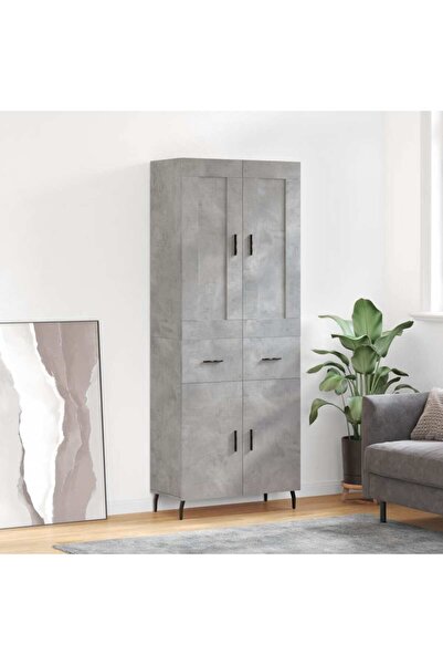 Concept Dulap înalt, gri beton, 69,5x34x180, lemn compozit