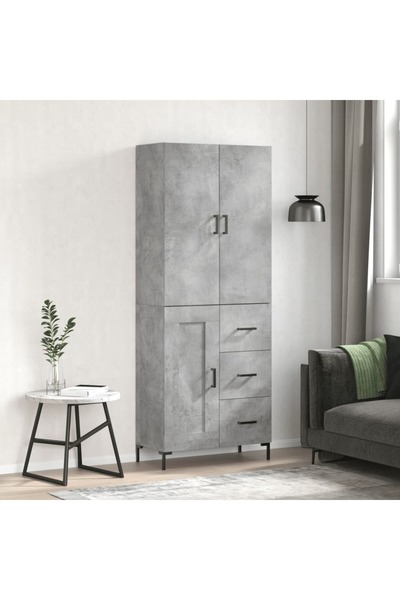 Concept Dulap înalt, gri beton, 69,5x34x180, lemn compozit