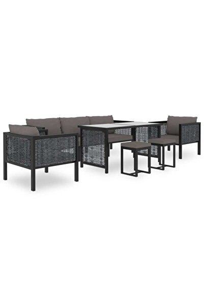 Concept Set mobilier de grădină cu perne, 8 piese, antracit, poliratan