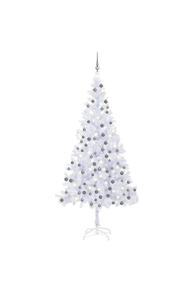 Concept Brad de Crăciun artificial cu LED-uri&globuri 210 cm 910 ramuri