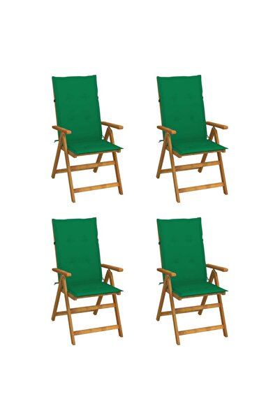 Concept Scaune grădină rabatabile, 4 buc., cu perne, lemn masiv acacia