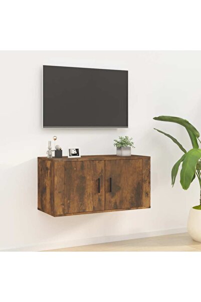 Concept Dulap TV montat pe perete, stejar fumuriu, 80x34,5x40 cm