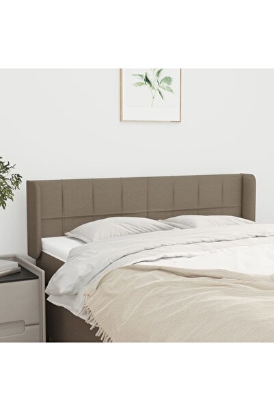 Concept Tăblie de pat cu aripioare gri taupe 147x16x78/88 cm textil