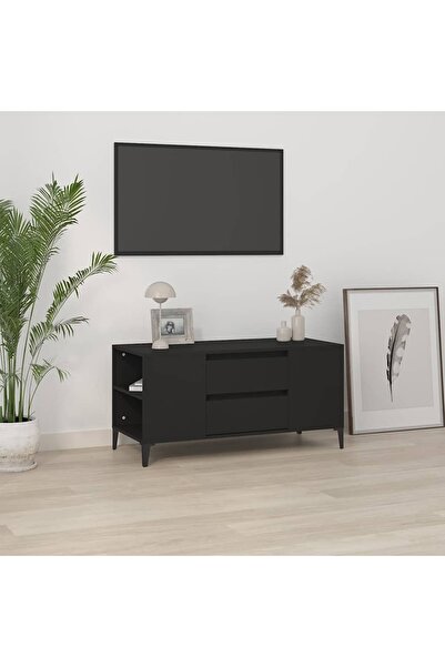 Concept Comodă TV, negru, 102x44,5x50 cm, lemn prelucrat