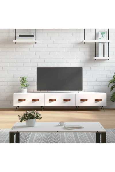Concept Comodă TV, alb, 150x36x30 cm, lemn prelucrat