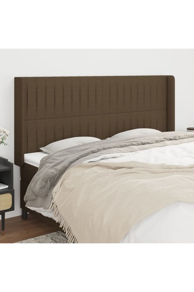 Concept Tăblie de pat cu aripioare maro închis 183x16x118/128 cm textil