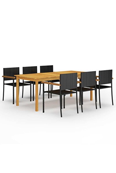 Concept Garden furniture set, 7 pieces, black
