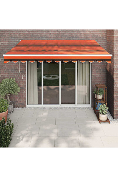 Concept Copertină retractabilă automată, portocaliu și maro, 3,5x2,5 m