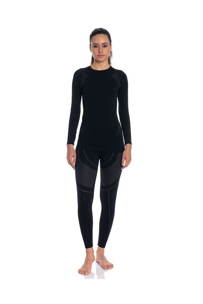 THERMOFORM Extreme Women's Seamless Thermal Long Sleeve Underwear Set Black