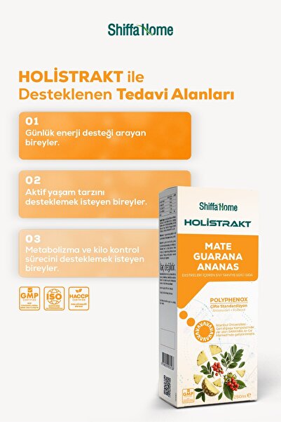 Shiffa Home HOLİSTRAKT - Guarana, Mate, Yeşil Çay, Ananas İçeren Sıvı Ekstrat 250 ML