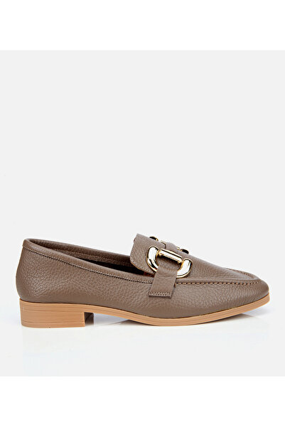 Hotiç Women's Leather Mink Buckle Classic Loafer