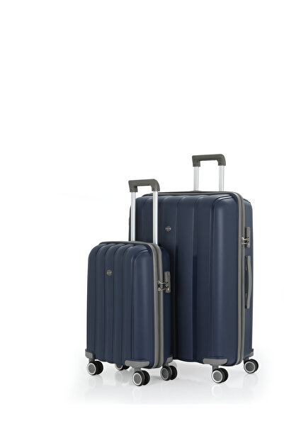 MÇS V305 PP Y.ÜRETİM VALİZ 55 CM + 75 CM KEMİK/BEBE MAVİ SET