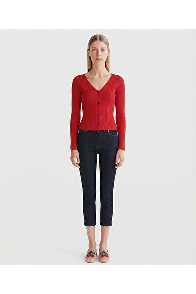 Yargıcı Regular V-Neck Long Sleeve Cardigan