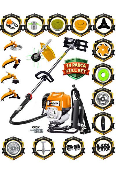Wacker Pro Germany W-9400 F8 Motor 10 In 1 Sırt Tipi Tırpan Toprak Eşeleme Ak...