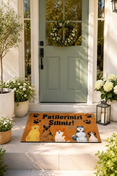 esnature Dog Pattern Wipe Your Paws Written Doormat 45X70 cm