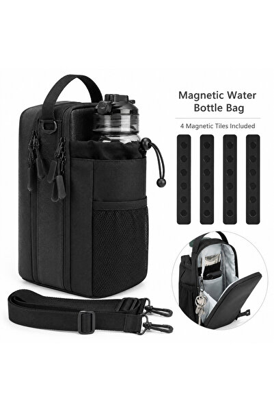 Generic Magnetic Gym Sling Bag with Water Bottle Holder - Small Magnetic Atta...