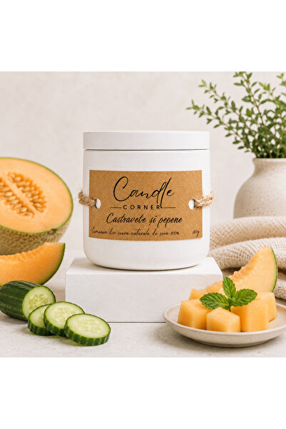 Candle Corner Lumânare parfumată lucrată manual 150 g – Castravete și pepene ...